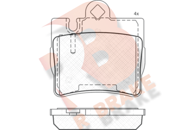 RB1390 R BRAKE Комплект тормозных колодок, дисковый тормоз