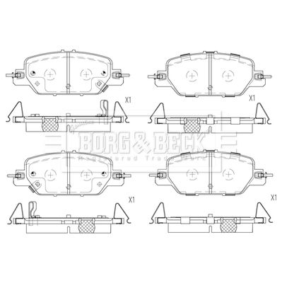 BBP2834 BORG & BECK Комплект тормозных колодок, дисковый тормоз