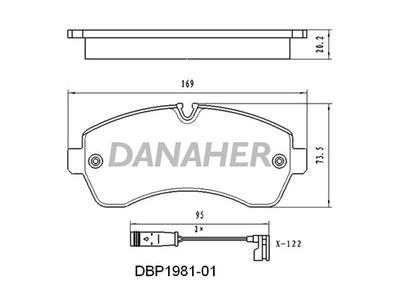 DBP198101 DANAHER Комплект тормозных колодок, дисковый тормоз