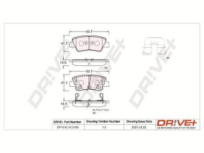 DP1010100150 Dr!ve+ Комплект тормозных колодок, дисковый тормоз