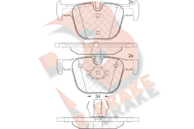 RB2064 R BRAKE Комплект тормозных колодок, дисковый тормоз