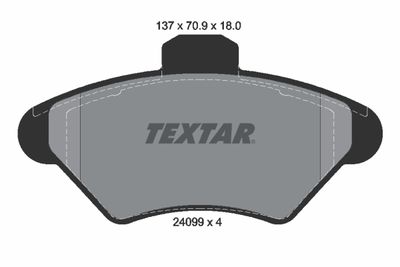 2409901 TEXTAR Комплект тормозных колодок, дисковый тормоз