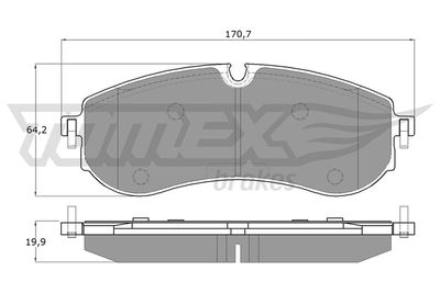 TX1997 TOMEX Brakes Комплект тормозных колодок, дисковый тормоз