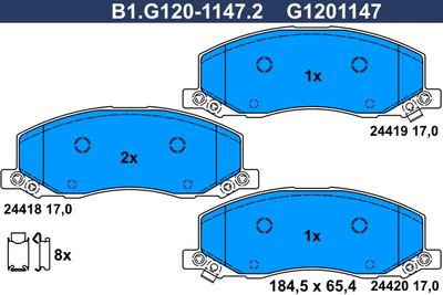 B1G12011472 GALFER Комплект тормозных колодок, дисковый тормоз