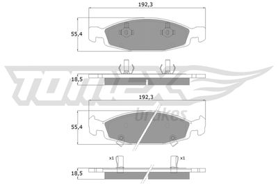 TX1489 TOMEX Brakes Комплект тормозных колодок, дисковый тормоз