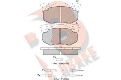RB0417066 R BRAKE Комплект тормозных колодок, дисковый тормоз