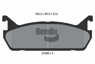 BPD1811 BENDIX Braking Комплект тормозных колодок, дисковый тормоз