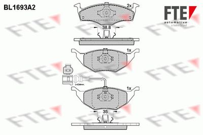 BL1693A2 FTE Комплект тормозных колодок, дисковый тормоз