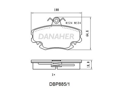 DBP8851 DANAHER Комплект тормозных колодок, дисковый тормоз