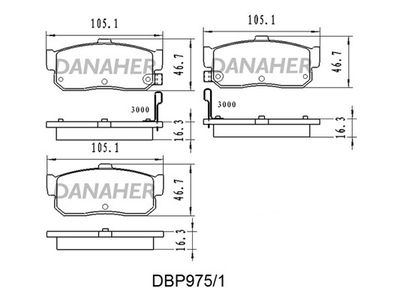 DBP9751 DANAHER Комплект тормозных колодок, дисковый тормоз
