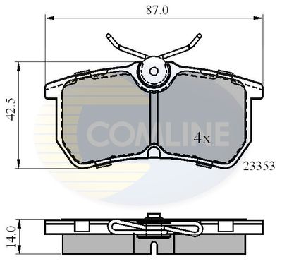 CBP0705 COMLINE Комплект тормозных колодок, дисковый тормоз