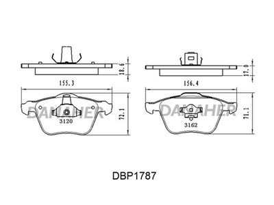 DBP1787 DANAHER Комплект тормозных колодок, дисковый тормоз