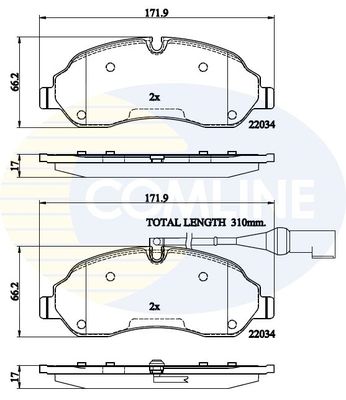 CBP22214 COMLINE Комплект тормозных колодок, дисковый тормоз
