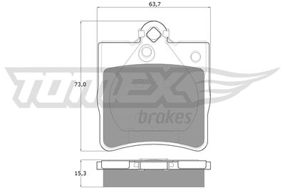TX1229 TOMEX Brakes Комплект тормозных колодок, дисковый тормоз