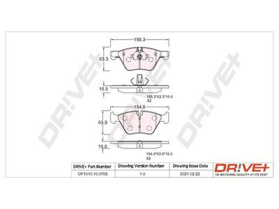 DP1010100765 Dr!ve+ Комплект тормозных колодок, дисковый тормоз