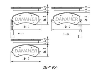 DBP1954 DANAHER Комплект тормозных колодок, дисковый тормоз