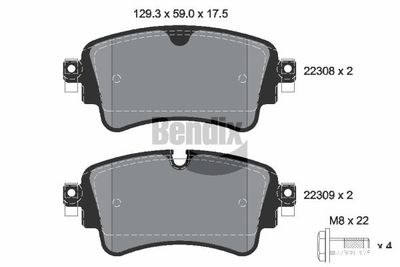 BPD1217 BENDIX Braking Комплект тормозных колодок, дисковый тормоз