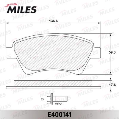 E400141 MILES Комплект тормозных колодок, дисковый тормоз