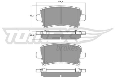 TX1636 TOMEX Brakes Комплект тормозных колодок, дисковый тормоз
