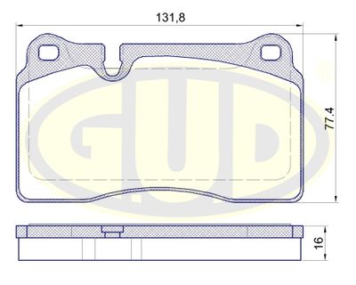 GBP120000 G.U.D. Комплект тормозных колодок, дисковый тормоз