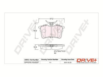 DP1010100337 Dr!ve+ Комплект тормозных колодок, дисковый тормоз