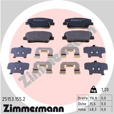 251531552 ZIMMERMANN Комплект тормозных колодок, дисковый тормоз