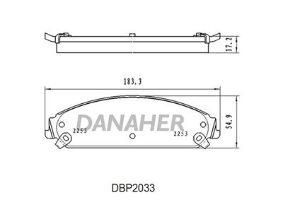 DBP2033 DANAHER Комплект тормозных колодок, дисковый тормоз