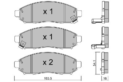 BPNI1007 AISIN Комплект тормозных колодок, дисковый тормоз