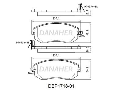 DBP171801 DANAHER Комплект тормозных колодок, дисковый тормоз
