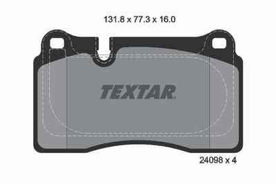 2409803 TEXTAR Комплект тормозных колодок, дисковый тормоз