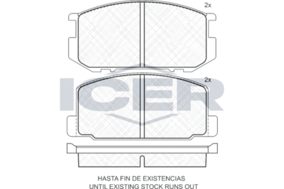 180463 ICER Комплект тормозных колодок, дисковый тормоз