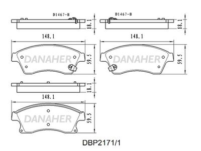 DBP21711 DANAHER Комплект тормозных колодок, дисковый тормоз
