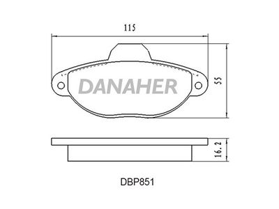 DBP851 DANAHER Комплект тормозных колодок, дисковый тормоз