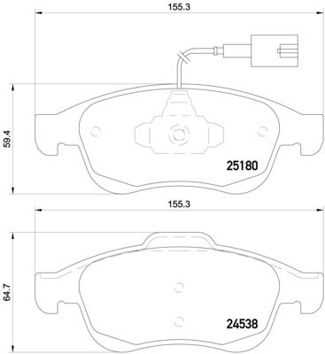 P23148 BREMBO Комплект тормозных колодок, дисковый тормоз