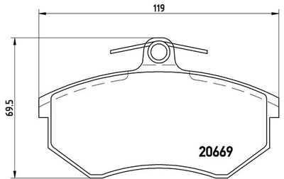 P85092 BREMBO Комплект тормозных колодок, дисковый тормоз