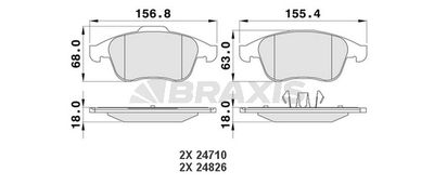 AA0116 BRAXIS Комплект тормозных колодок, дисковый тормоз