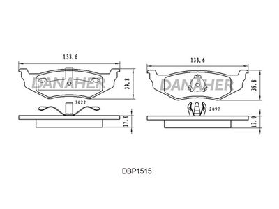 DBP1515 DANAHER Комплект тормозных колодок, дисковый тормоз