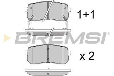 BP3337 BREMSI Комплект тормозных колодок, дисковый тормоз