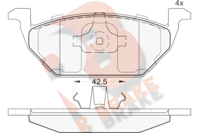 RB1184 R BRAKE Комплект тормозных колодок, дисковый тормоз