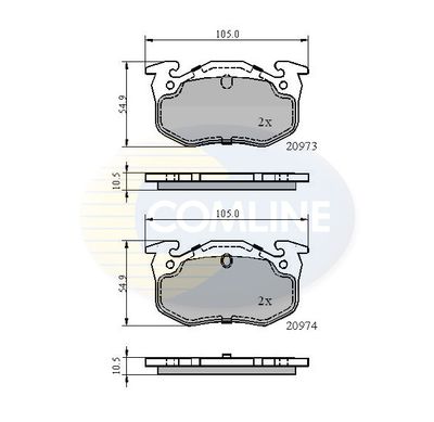 CBP0522 COMLINE Комплект тормозных колодок, дисковый тормоз