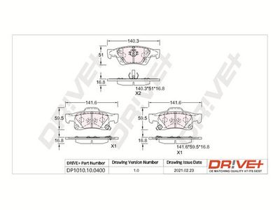 DP1010100400 Dr!ve+ Комплект тормозных колодок, дисковый тормоз
