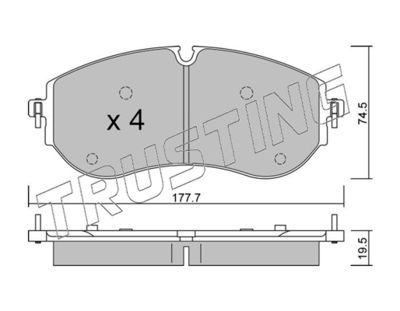 12620 TRUSTING Комплект тормозных колодок, дисковый тормоз