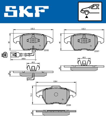 VKBP80007E SKF Комплект тормозных колодок, дисковый тормоз