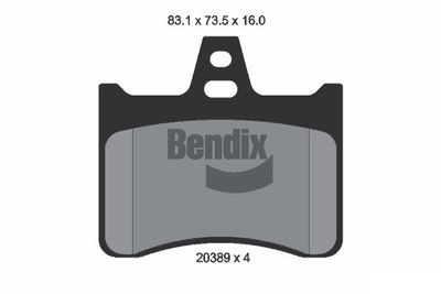 BPD1702 BENDIX Braking Комплект тормозных колодок, дисковый тормоз