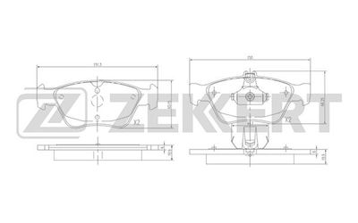 BS2833 ZEKKERT Комплект тормозных колодок, дисковый тормоз