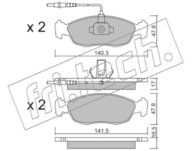 1590 fri.tech. Комплект тормозных колодок, дисковый тормоз