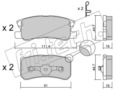 4151 fri.tech. Комплект тормозных колодок, дисковый тормоз