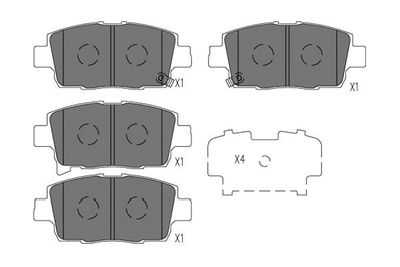 KBP9134 KAVO PARTS Комплект тормозных колодок, дисковый тормоз