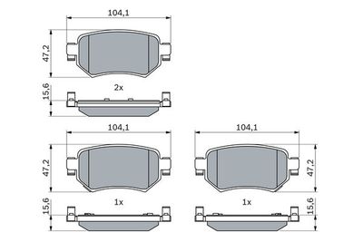 0986460010 BOSCH Комплект тормозных колодок, дисковый тормоз