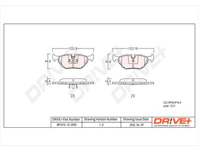 DP1010100950 Dr!ve+ Комплект тормозных колодок, дисковый тормоз